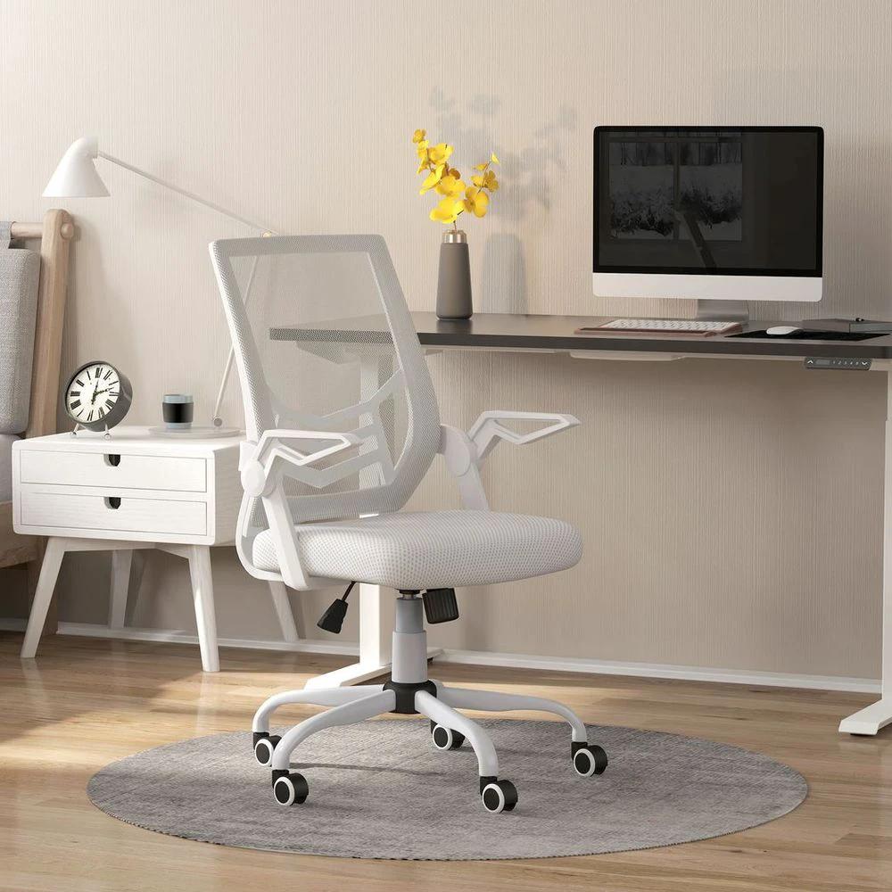 Vinsetto Mesh Swivel Office Chair Task Computer Chair w/ Lumbar Support, White by Vinsetto