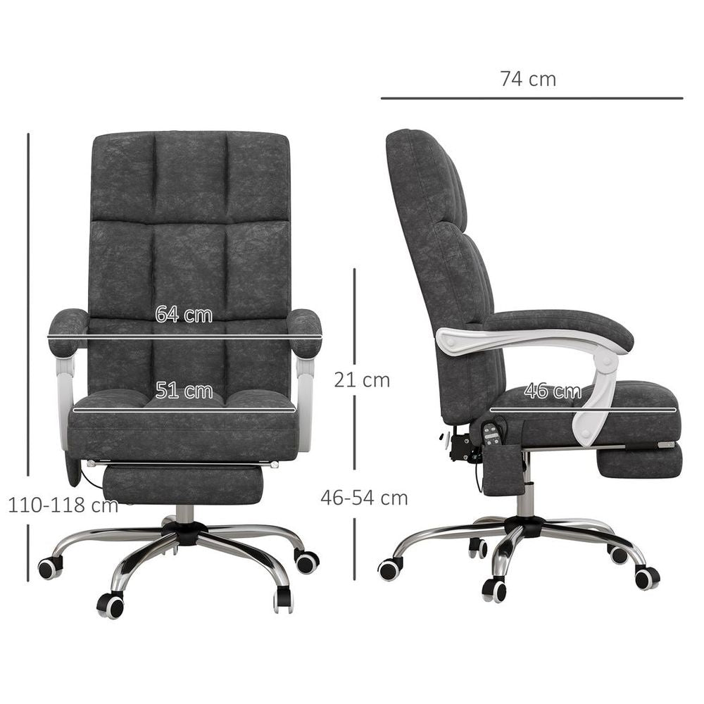 Vinsetto Microfibre Fabric Vibration Massage Office Chair for Home, Grey - Office Chair from Vinsetto