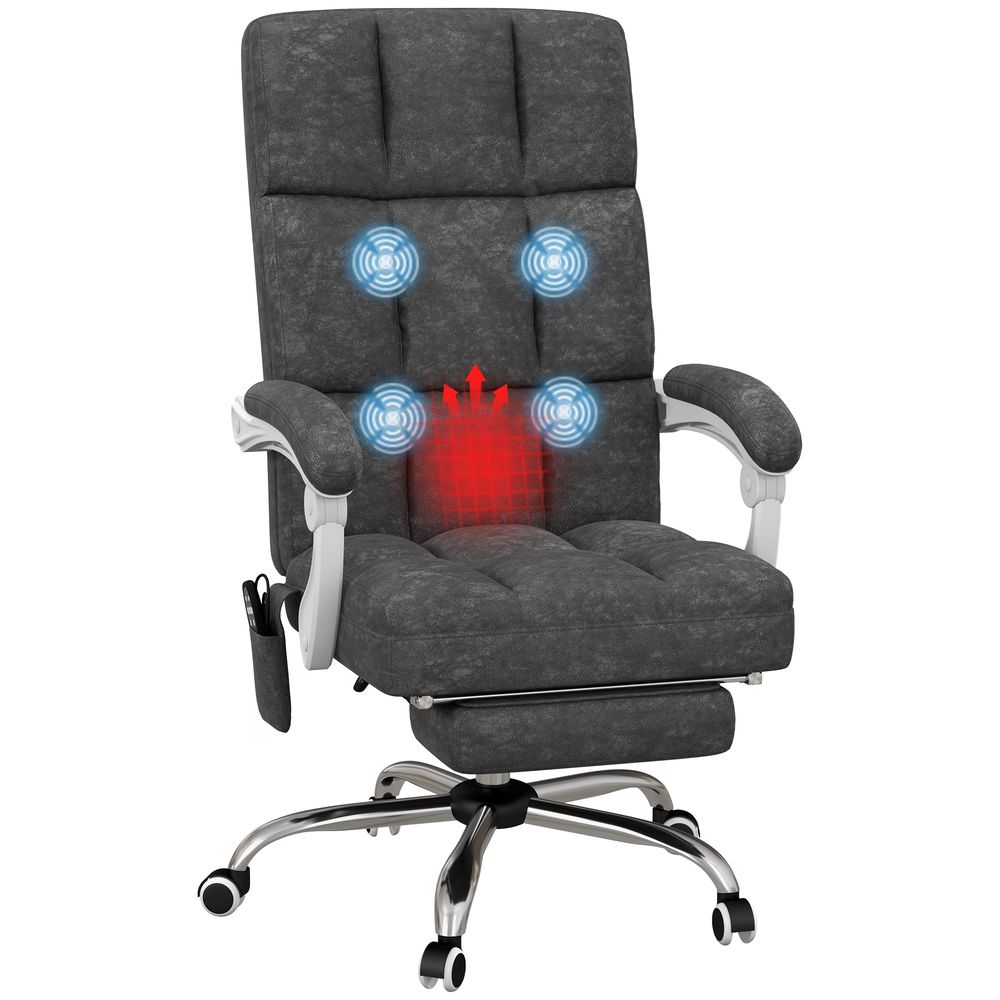 Vinsetto Microfibre Fabric Vibration Massage Office Chair for Home, Grey - Office Chair from Vinsetto