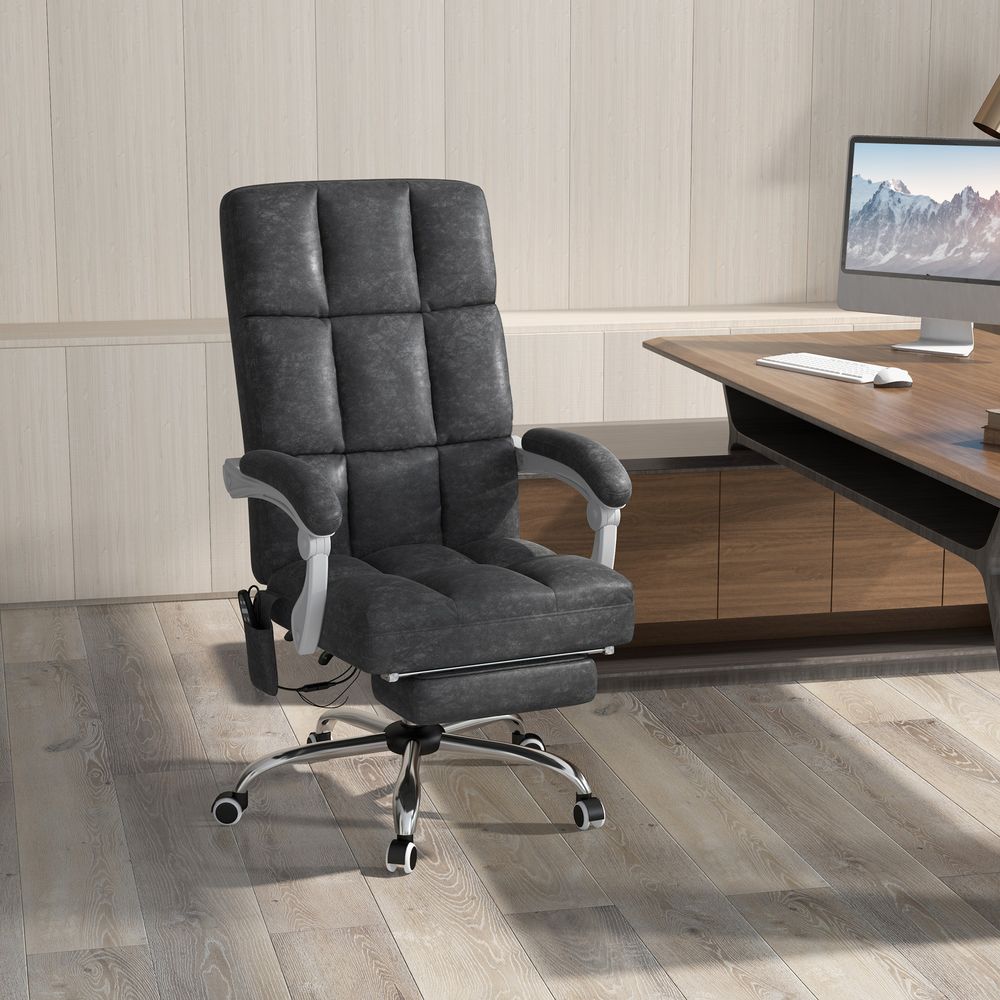 Vinsetto Microfibre Fabric Vibration Massage Office Chair for Home, Grey - Office Chair from Vinsetto