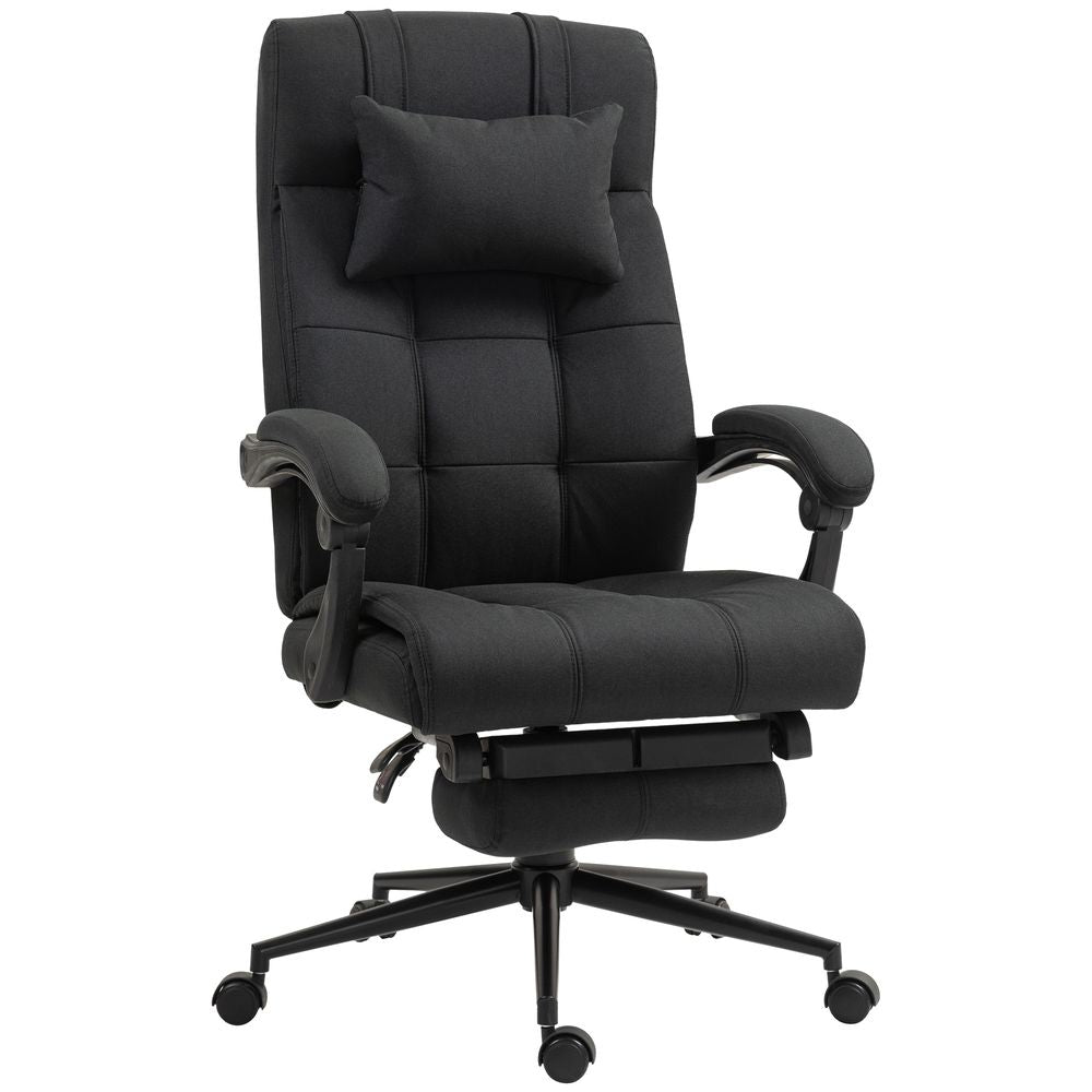 Vinsetto Office Chair with Adjustable Height, Wheels, Footrest, Black - Office Chair from Vinsetto
