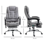 Vintage High Back Heated Massage Office Chair w/ 6 Vibration Points, Grey - Office Chair from Vinsetto