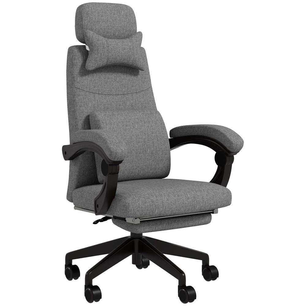 Vinsetto Home Office Chair Reclining Computer Chair w/ Lumbar Support Dark Grey - Office Chair from Vinsetto