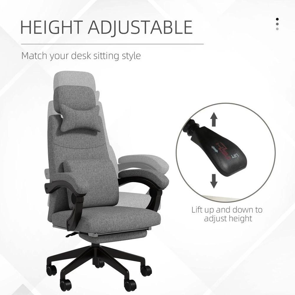 Vinsetto Vinsetto Home Office Chair Reclining Computer Chair w/ Lumbar Support Dark Grey - Office Chair