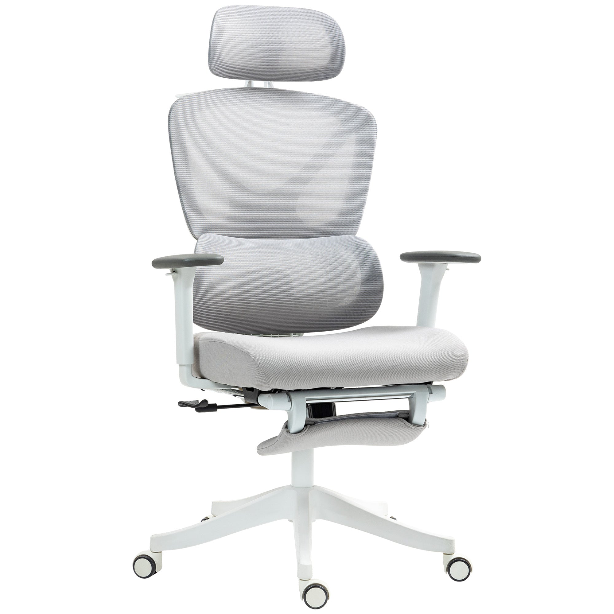 HOMCOM Ergonomic Office Chair, Recliner Computer Chair with Footrest, Grey offers comfort and support for long hours.