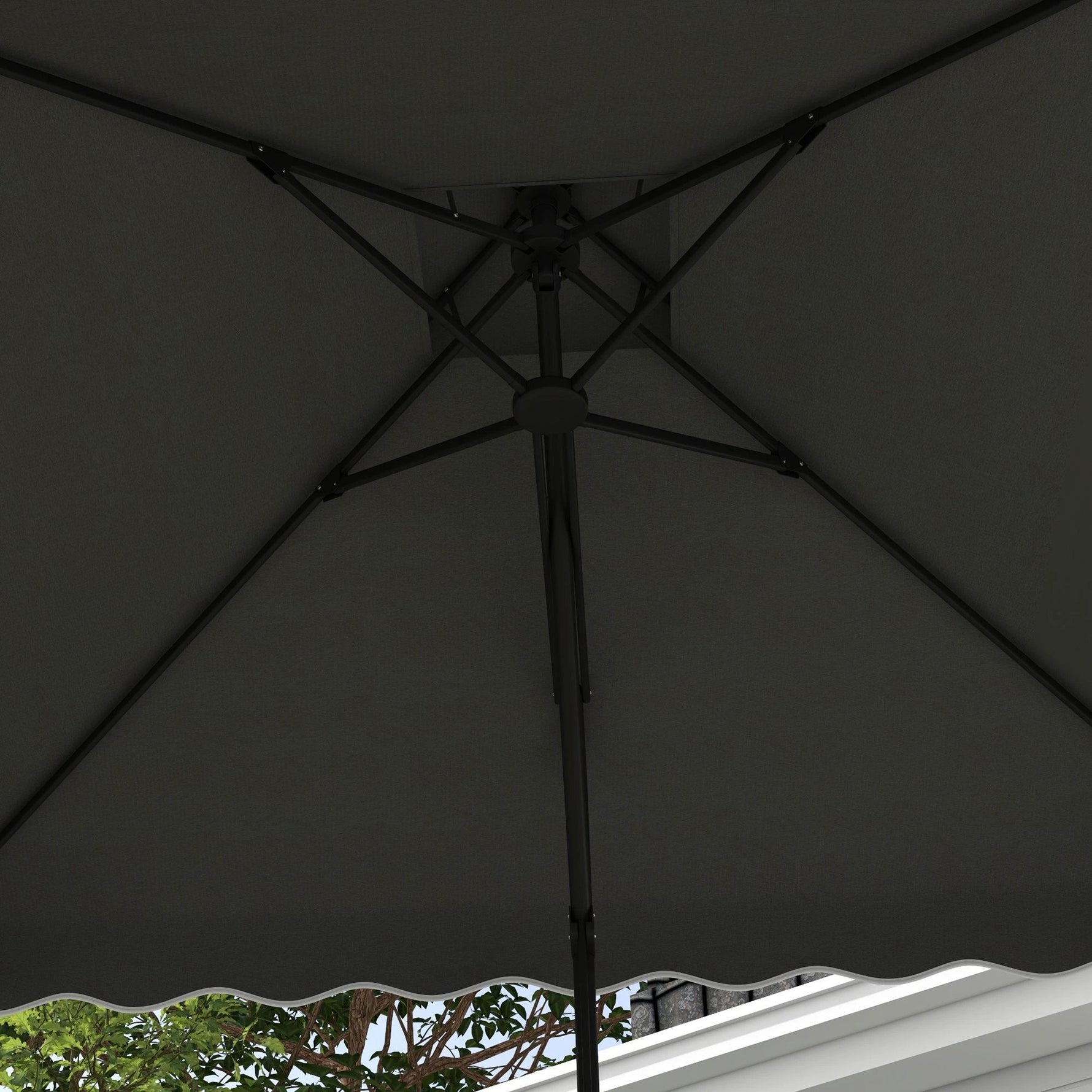 Outsunny 2.5m Square Cantilever Garden Parasol Umbrella with Cross Base, Grey by Outsunny
