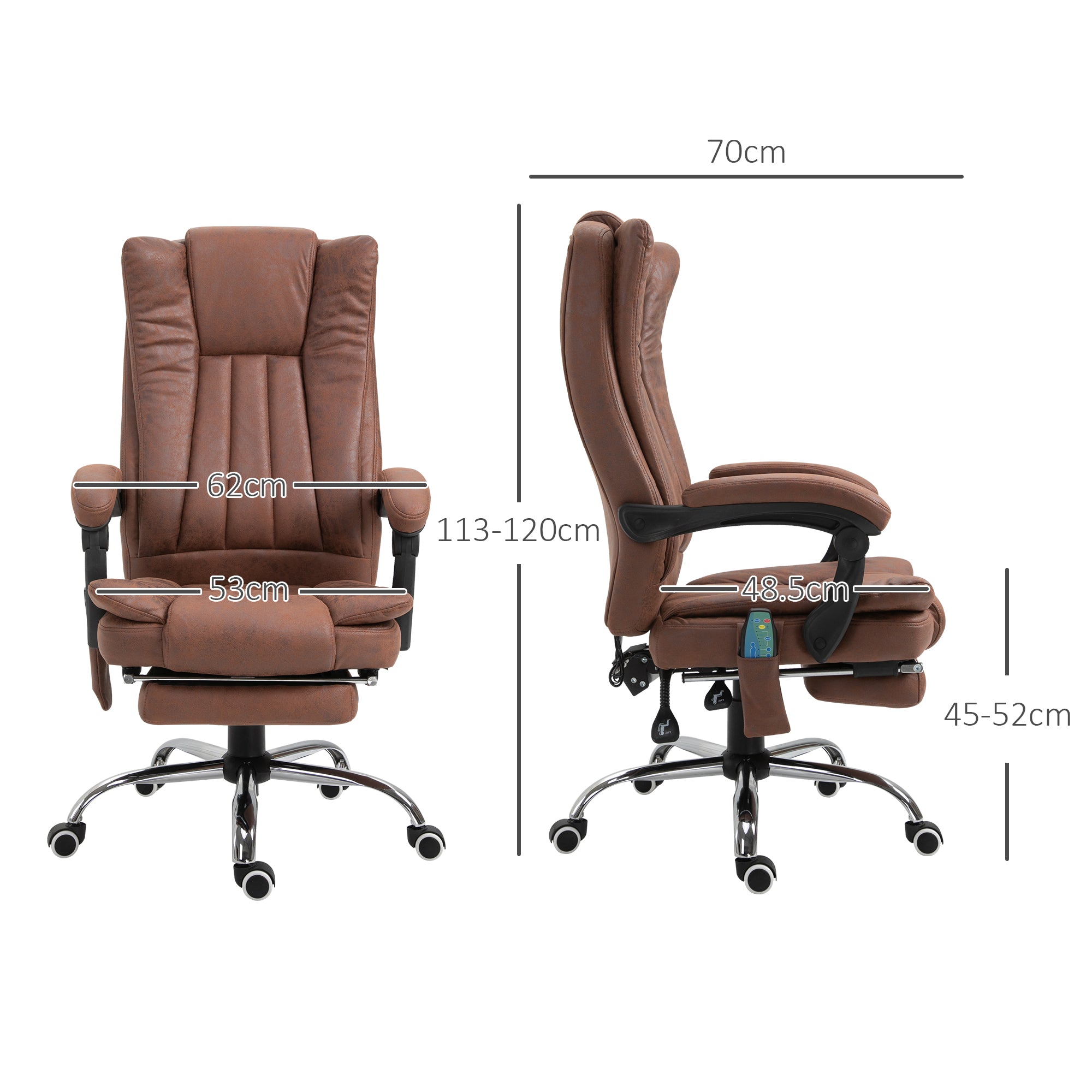 Vinsetto High Back Office Chair with Vibration Massage and Heat, featuring soft microfibre and ergonomic design for comfort.