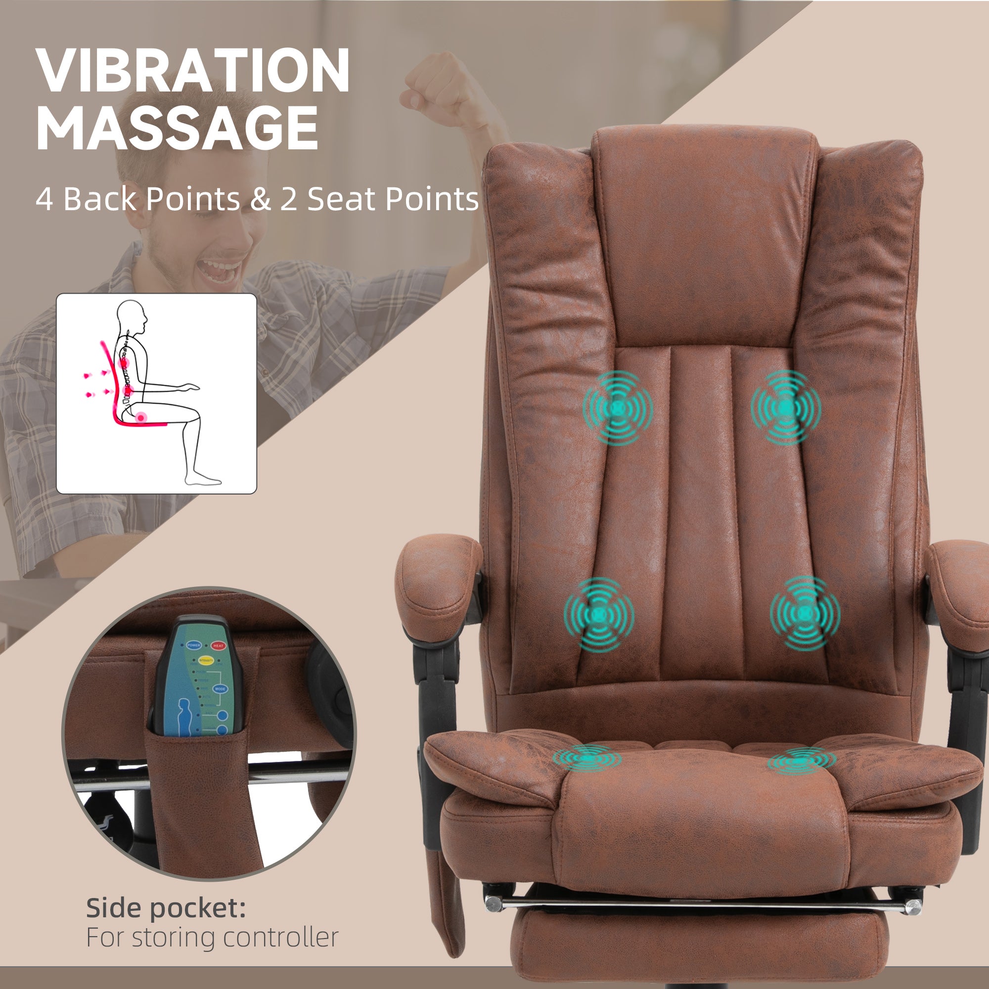 Vinsetto High Back Office Chair with Vibration Massage and Heat offers comfort with plush padding and massage features.